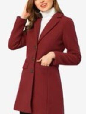 Notched Lapel Single Breasted Outwear Pea Coat